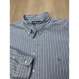 Polo Ralph Lauren Mens 3XB Long Sleeve Button Down Shirt Blue Multicolor Striped